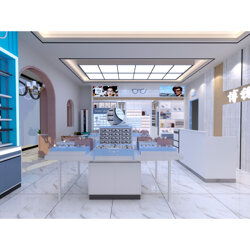 120平方眼鏡店時尚裝修風格 120平方眼鏡店設計平面圖 120平方眼鏡展柜設計定做廠家