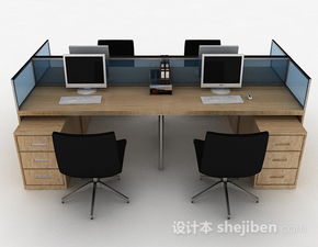 棕色木質(zhì)辦公桌椅組合3D模型 高效辦公與個(gè)性化定制的完美融合